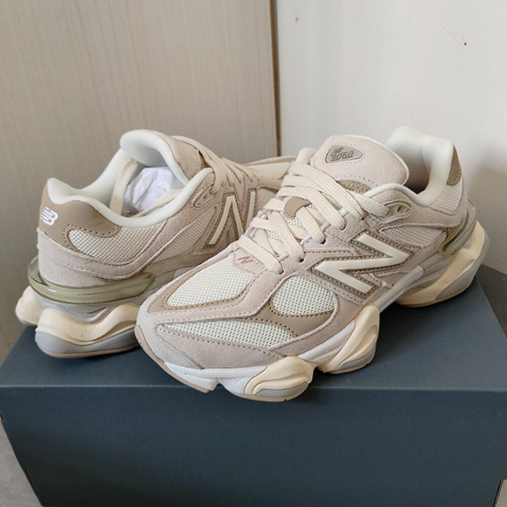 New Balance 9060 Cream Sneakers - Picture 1 of 7